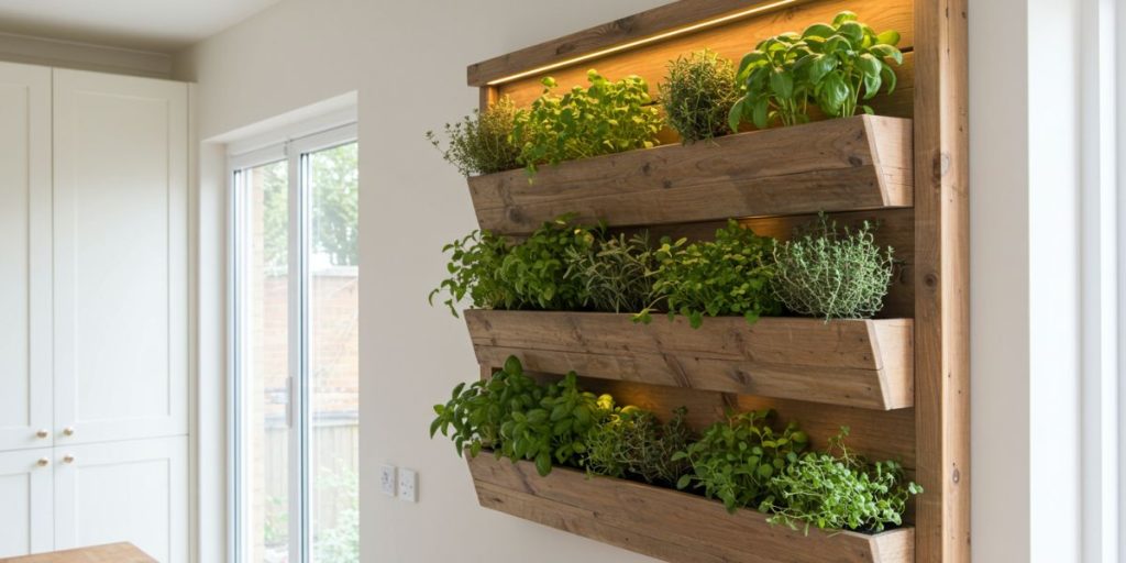 Space-saving vertical herb garden.